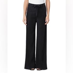Hudson Drawstring Wide Leg Black Trouser